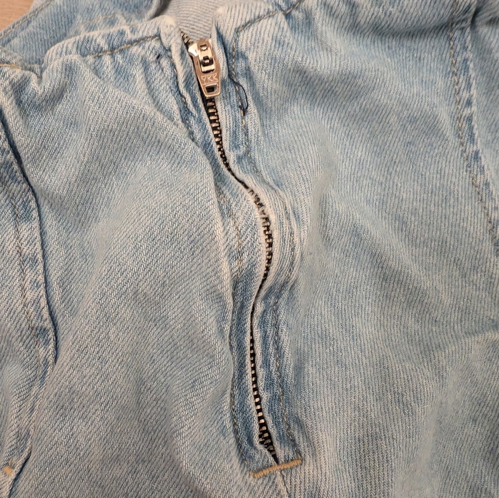 Zara Mini Pleated Blue Denim Jeans Skirt - Picture 2 of 7